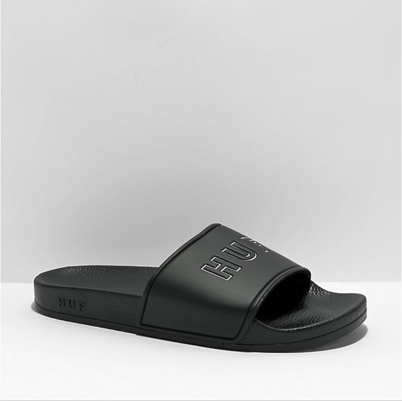 HUF OG Black Slide Sandals Unisex Size M 11 / W 12.5 NWT